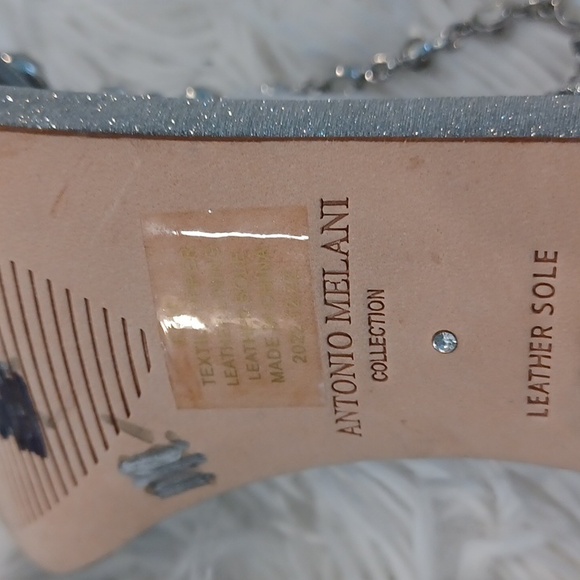 Antonio Melani Collection Silver Estella Chandelier Glitter Dress Sandal Heels - Picture 16 of 17